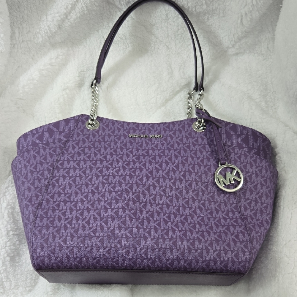 Michael Kors Purple Signature Canvas Tote
